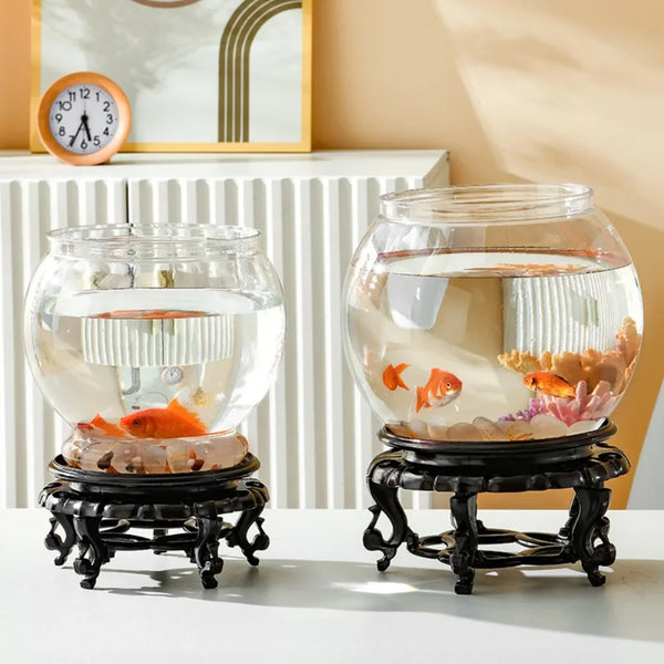 Small Fish Bowl Aquarium Tank - High Transparency Glass for Fish & Reptiles