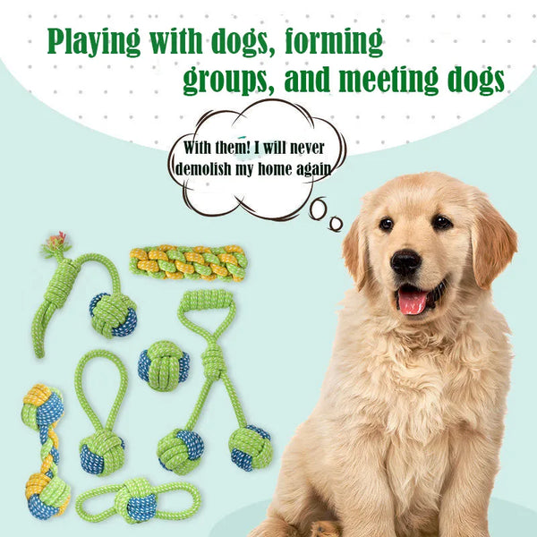 Interactive Cotton Rope Dog Toys - Chewable Fun for Puppies and Dogs