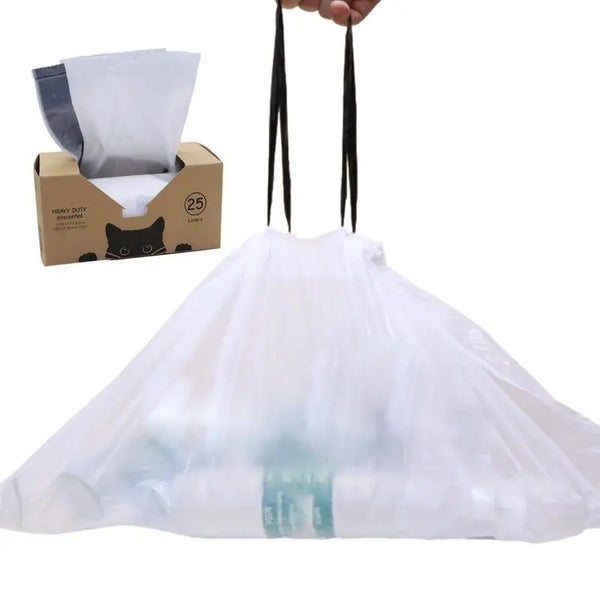 Automatic Cat Litter Box Liner Bags - 25pcs Thick Drawstring Disposal Bags