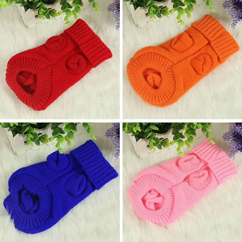 Dog Winter Knitted Sweater for Small & Medium Dogs