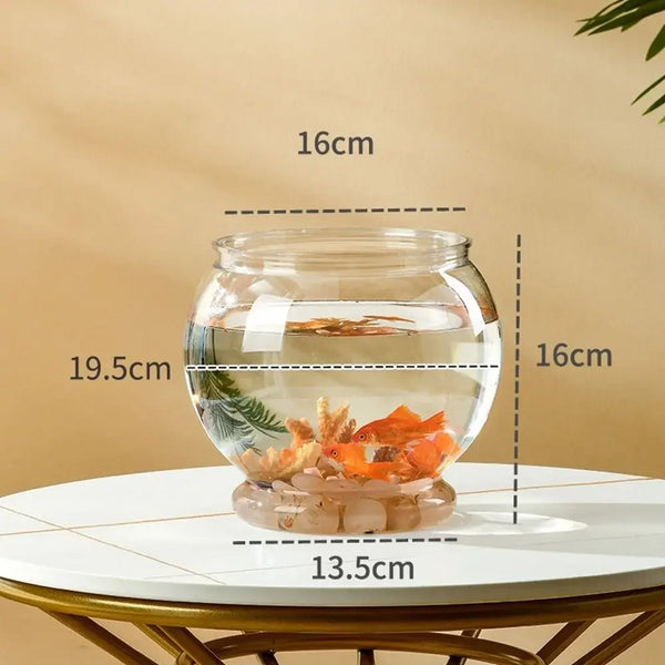 Small Fish Bowl Aquarium Tank - High Transparency Glass for Fish & Reptiles