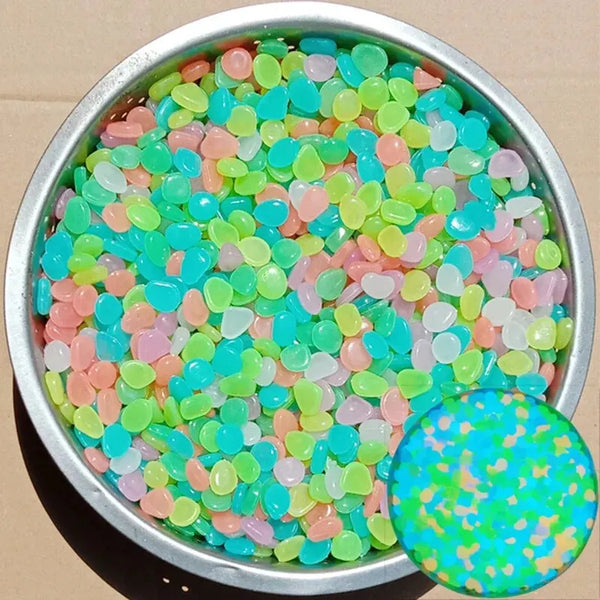 100Pcs Glow in the Dark Garden Pebbles