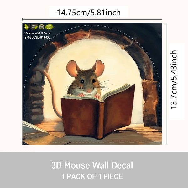 3D Mouse Hole Sticker - Cute Animal Design