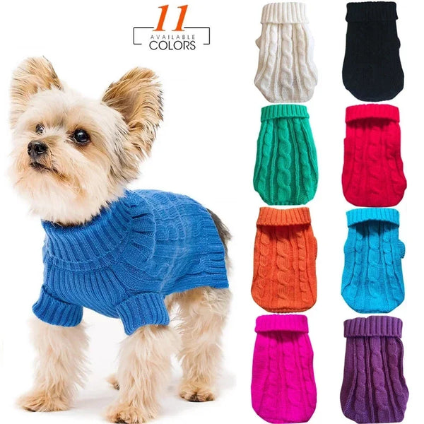 Dog Winter Knitted Sweater for Small & Medium Dogs