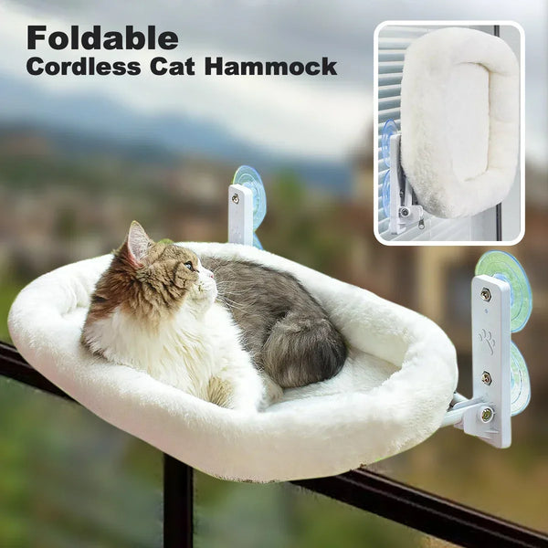 Cordless Hammock Cat Window Sunny Bed - Foldable Lounger with High Load Capacity