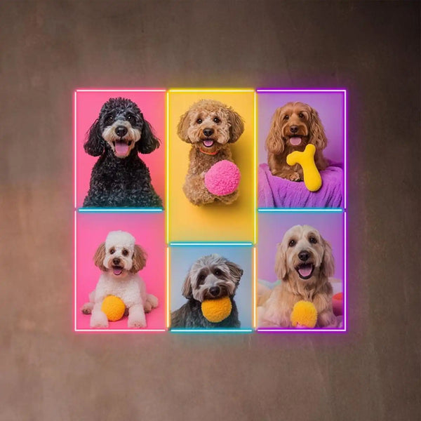 Lovely Dogs Picture Neon Sign - Custom UV Print Pet Dog Sign