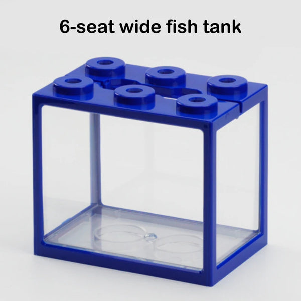 Mini Aquarium Fish Tank with LED Light & Stackable Cylinder