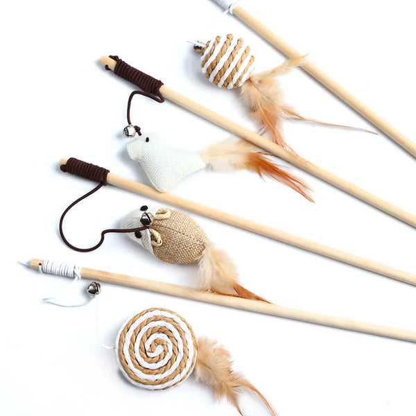 1PC Teaser Feather Cat Wand - Interactive and Fun Pet Toy