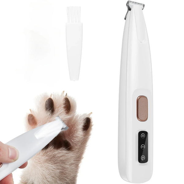 New Dog Paw Trimmer with LED Light – Waterproof Pet Hair Clippers