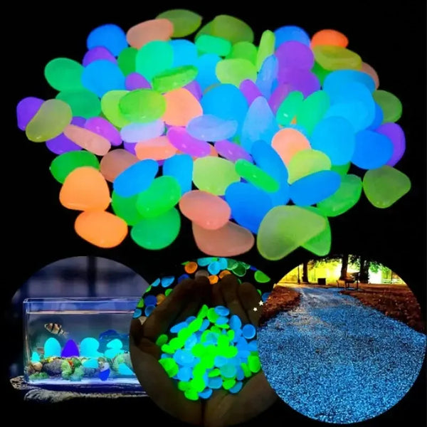 100Pcs Glow in the Dark Garden Pebbles