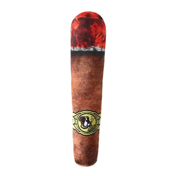 Funny Dog Squeaky Plush Toy - Fake Cigarette