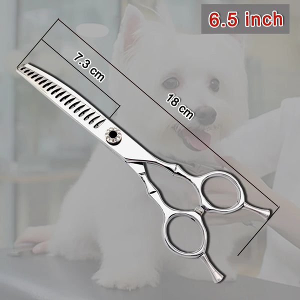 High-Quality Professional Pet Grooming Scissors - Curved Fishbone, 440C Alloy Steel